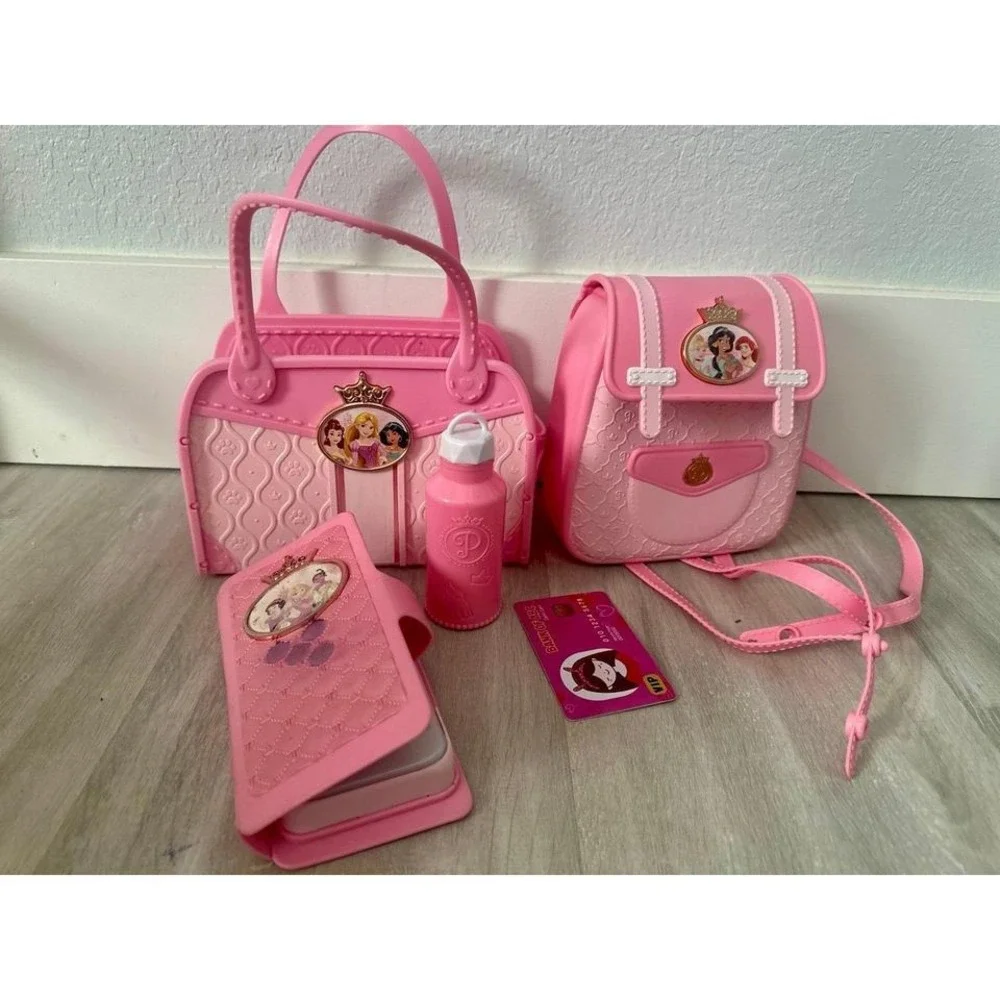 Disney Princess Toy Purse Backpack Phone Water Bottle‎ Card Set Pink Girls